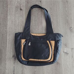 AMERIBAG Messenger Laptop Bag Black Tan